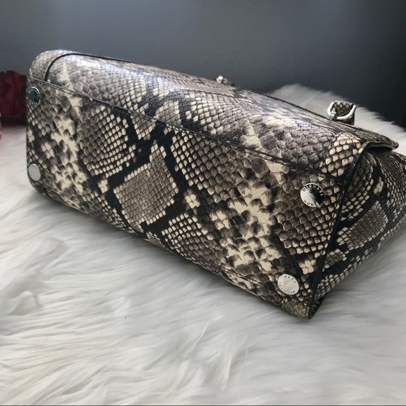 Michael Kors Leather Snakeprint Satchel - Picture 4 of 9